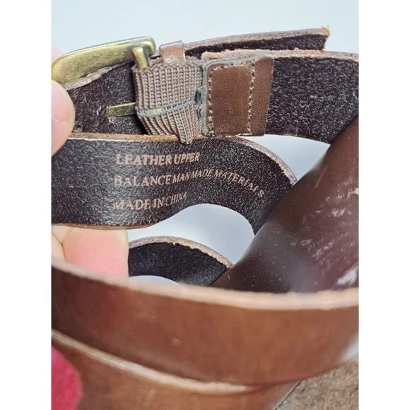 Kork-Ease Beatrice Brown Leather Strappy Wedge Platform Sandals Clogs Size 7/39 - Picture 9 of 11